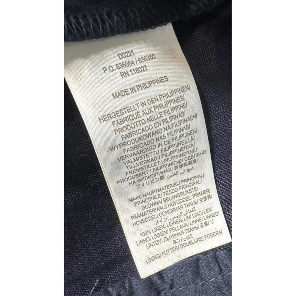 Linen Cross Over Jumpsuit 10 Petite Navy Blue Wide Leg - Picture 7 of 8